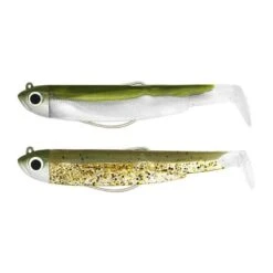 KIT LEURRE SOUPLE ARME FIIISH DOUBLE COMBO BLACK MINNOW 90 + TETE PLOMBEE SHORE